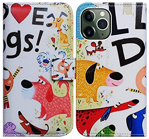 Bcov iPhone 11 Pro Max Wallet Case, Colorful Cute Dogs Flip Case Wallet Leather Cover Case with Credit Card Slot Holder Stand For iPhone 11 Pro Max