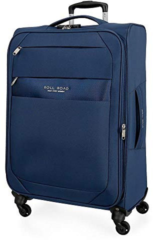 Roll Road Royce Maleta mediana Azul 43x66x26 cms Blanda Poliéster Cierre combinación 64L 2,6Kgs 4 Ruedas Extensible