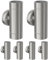 ledscom.de 6 Stück Wandleuchte WEDO für außen, IP44, Up-/Downlight, edelstahl matt, rund, 2x GU10 max. 35W