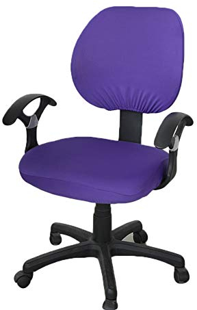 CaCaCook Coprisedia universale per sedia da ufficio e computer, rimovibile, resistente, colore puro, copertura universale per sedia girevole da ufficio (2 pezzi, viola)