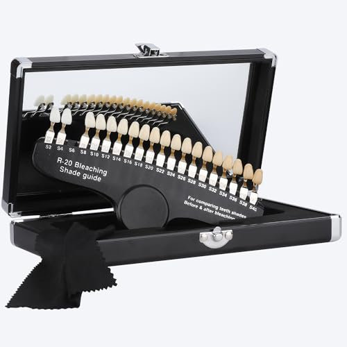 Dental Shade Guide Professionelle 3D R-20 Zahnaufhellung Diagramm mit 20 Farben Zahnschattierungsführung mit Spiegel