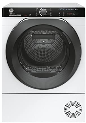 Hoover H-DRY 500 NDPEH9A3TCBEXMSS - Asciugatore a pompa di calore, 9 kg/funzionamento intelligente con WiFi + serbatoio a condensa Bluetooth/AquaVision, con indicatore di riempimento ottico