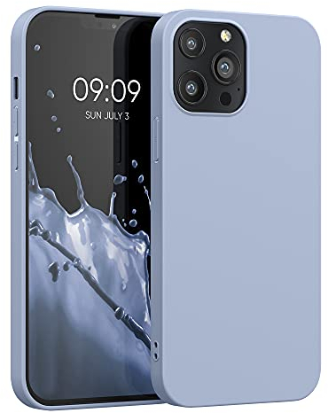 kwmobile Case Compatible with Apple iPhone 13 Pro Max Case - Soft Slim Protective TPU Silicone Cover - Light Blue Matte