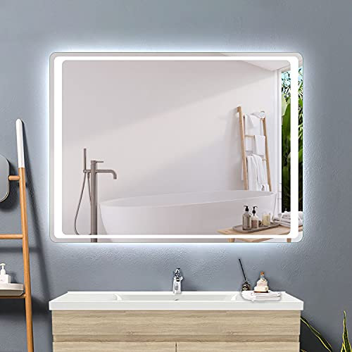 Huibathroom Bathroom Mirrors with Lights,700x500mm with Demister Pad,IR Motion Sensor Touch IP44 Rated