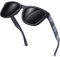 KANASTAL Polarisierte Sonnenbrille Herren Damen Klassische Retro Rechteck Sonnenbrille Schwarz Gläser UV400 Schutz für Reise Wandern und Alltag, Camouflage Tempel Schwarz Rahmen