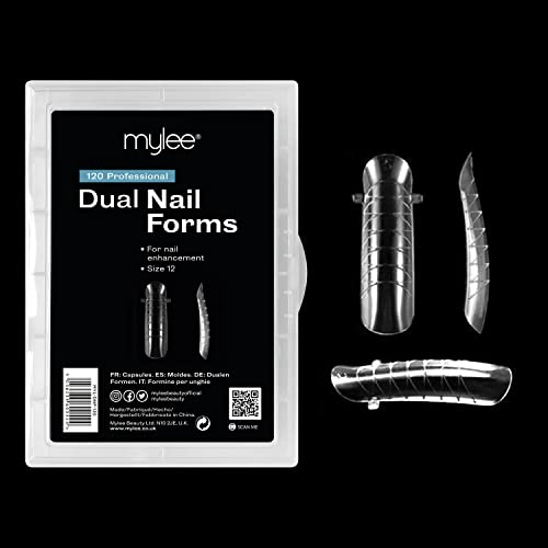 Mylee Capsules ongulaires, 12 tailles – Réutilisables, 120 capsules ongles pour des poses multiples, Acrylique Capsules Faux Ongles Transparent Pose Americaine, Pour extensions ongulaires en gel