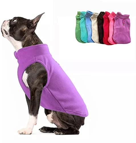 JACKO & CO Dog Fleece Vest Sweater w/Leash Ring, Purple XL (7.3-10.8 kg)