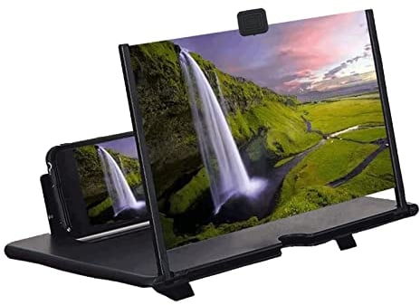 Hopeful 14 Thin Foldable Phone Magnifier Screen Foldable HD 3D Blu-ray Easy to Carry Gadgets for Men Gifts Technology 3d Movies Phone Projector(black)