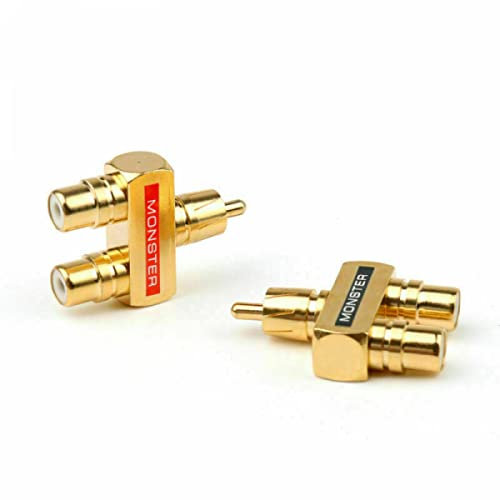 ZYWUOY 2 x per RCA Audio Y Splitter Adattatore Maschio da 1 Maschio a 2 Femmine Placcato in Oro