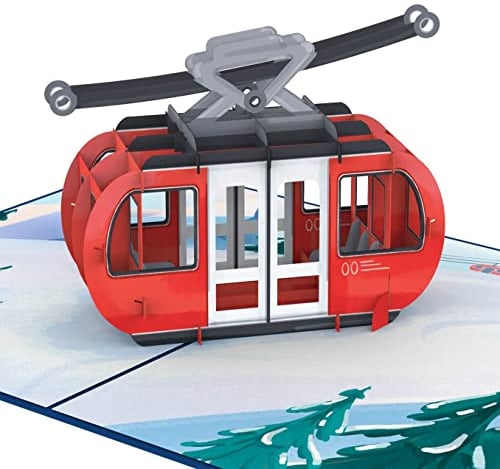 papercrush® Pop-Up Karte Gondel - Besonderer Urlaubsgutschein für Skikurs & Skipass, Geldgeschenk für Skier & Skiurlaub, 3D Geburtstagskarte für Skifahrer, handgemachte Karte für Urlaubsgeld