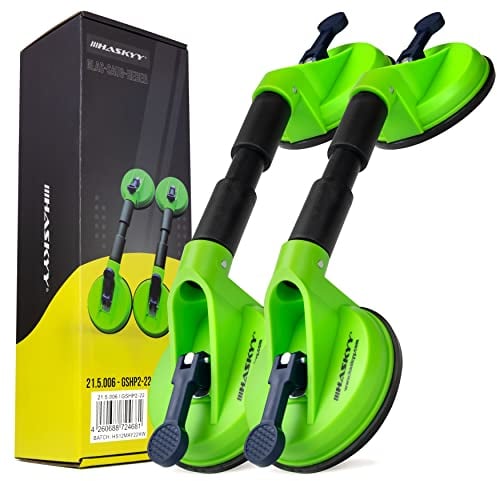 Doppel-Saugheber (2er Pack) - 60kg Vakuumheber für Fliesen, Scheiben, Glas, Windschutzscheibe