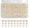 1500 Stück Glasperlen zum Auffädeln Beige, Runde Schmuckperlen mit Loch, Kunstperle, Glas Perlen Bastelperlen Set für Schmuckherstellung Halskette Armbänder Schmuck Basteln (∅ 4, 6, 8, 10 mm)