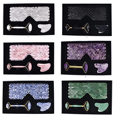 Natürliche Rosenquarz-Gesichts-Jade-Masken-Augen-Massagegerät Rosa Jade-Schlaf-Augenmaske,typ 10