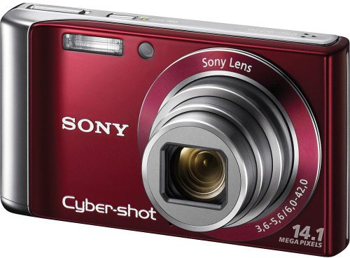 Sony Cybershot DSC-W370 Digital Camera 14.1MP with 7x Wide Angle Zoom with Optical Steady Shot Image Stabilization and 3.0-Inch LCD Red (Renewed)