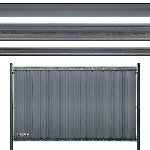 KOTARBAU® Sichtschutz für vertikale Paneele 122 x 125 cm Dunkelgrau PVC Zaunlatten für Paneele Sichtschutzzaun Schichtschutzleisten für Zaunpaneele Satz aus Kunststoff für Terrasse Garten Vertikale u