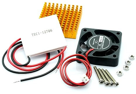 WWZMDiB Peltier Cooler Module Kit 12V 40mm x 40mm (1 TEC1-12706 + 1 Heatsinks + 1 Fans) for Desktop, Laptop, Server