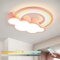 KZT LED Deckenleuchte Dimmbar mit Fernbedienung Wolken Regenbogen Deckenlampe Modern Junge Mädchen Kinderzimmer Pendelleuchte für Babyzimmer Schlafzimmer Wohnzimmer Hotel Deckenbeleuchtung, Rosa