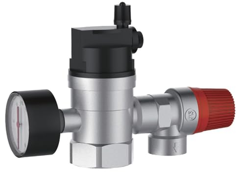 Aqua Heating Gruppo Di Sicurezza Attacco Valvola Di Sicurezza 3/4 Gw 6 Bar Valvola Scaldabagno Elettrico Nichelato