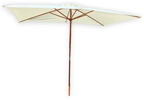 Briconess.com Parasol rectangulaire 2 x 3 m de jardin avec poteau central en bois et air vent river, 200x300 cm
