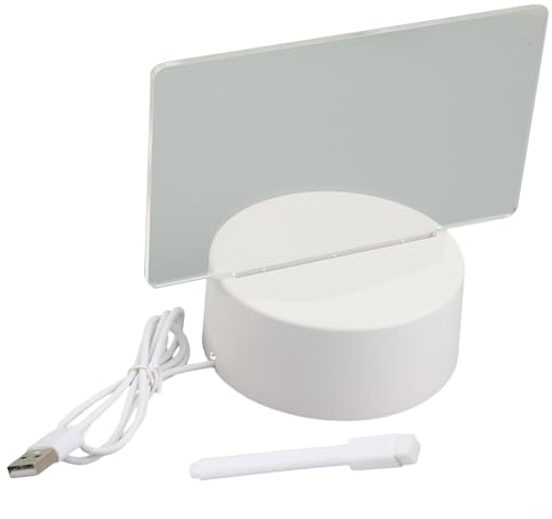 SPORTARC USB Message Board Lamp, Note Board Creative LED Night Light, Multifunctional Acrylic Transparent Luminous Memo Board with Pen (Quer), 1401156609