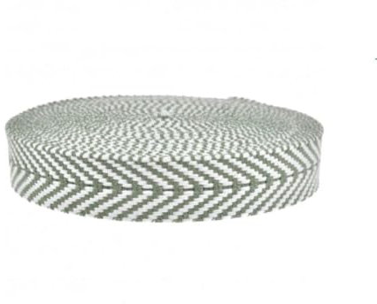 Gurtband 40mm Fischgrät, gemustert, aus nachhaltigem Material | Meterware (army-natur)