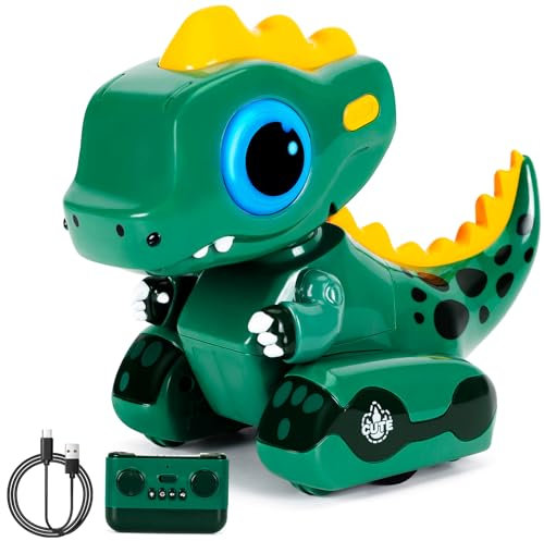 Vubkkty Ferngesteuerter Dinosaurier, RC Dino Roboter Spielzeug, Ferngesteuerter Roboter Weihnachten Geburtstag Geschenk fur 3 4 5 6 Jahre Jungen und Mädchen