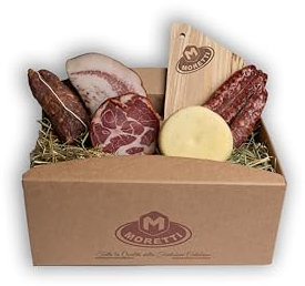 Moretti® Cesto Pasquale Artigianale con Salumi e Formaggi – Diverse Combinazioni - Perfetto per Regali di Natale 2024, Picnic Estivi e Aperitivi – Include Omaggi (Cestino per Tagliere)