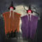 Halloween Deko Outdoor, 2 Stück 105 x 80cm Halloween Hexe Geist mit Glühenden Roten Auge Horror Deko Hägende Skelett Leuchtaugen für Garden Tür Party Draußen Innen