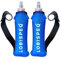 LOBISPEQ®️ - Pack de 2 Soft Flask 500ml con Correa Libre de BPA | Botellas Blandas Hidratación de TPU | Botella Agua Plegable Para Running, Trail Running o Cualquier Deporte (CORREA, AZUL)