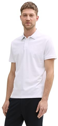 TOM TAILOR Herren 1031006 Poloshirt, 28847 - Lucid White, S