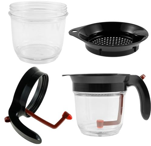 Separatore di grasso con rilascio inferiore, 4 tazze o 1000 ml separatore per salsa di brodo e filtro per olio, separatore di olio in plastica, per salse e altri liquidi