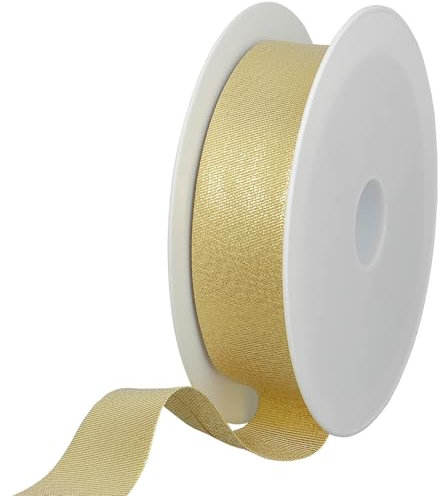 Les Petits Rubans Metallisches Schrägband – 30 mm breit, 15 mm gefaltet, 20 m Rolle, 80% Polyester 20% Lurex, Kanten zum Nähen, Banner, Polsterstoffe, Möbel, Paspeln, Kleidung, Decken