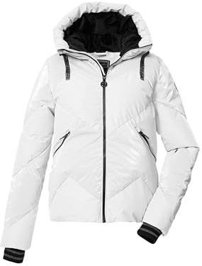 Killtec KSW 113 WMN SKI QLTD Women's Quilted Jacket with Hood and Zip-Off Snow Guard Down Look 43618-000 Off White