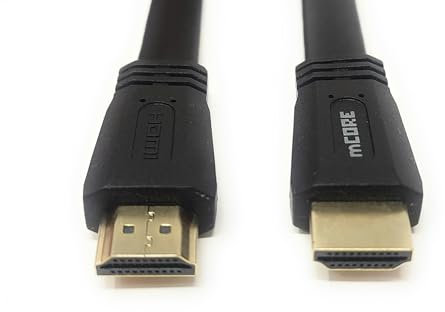 mCore HDMI Cable High Speed, Gold Connectors, 4K, 60Hz, Ultra HD, 2K, 1080P, ARC Rated, Compatible with PS5, PS4, Xbox One, PC, Laptop, Monitor (Flat, Black, 10m)