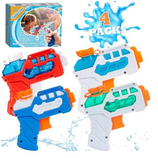 4 Pack Wasserpistole für Kinder, kleine Mini-Wasserpistolen Super-Wasserblaster Wasserspritzpistole – Basisverpackung