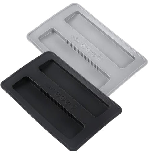 Classicseali 2Pcs Toaster Cover,Reusable Toaster Covers 2 Slice,Durability KitchenToasters Covers 2 Slice Wide Slot for Bread Maker (Black and Grey)