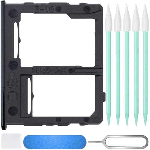 ZHUROUPU Dual SIM Card Tray Replacement for Galaxy A32 5G 2021 6.5 Inch SM-A326B/DS, Micro SD Card Slot Holder Compatible with for Galaxy A32 5G Dual SIM Version with Disassembly Tools (Black)
