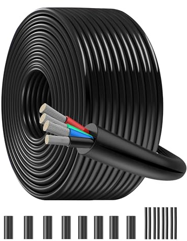 SCHDRA UL2464 16AWG 4x1,5mm² Cable Eléctrico Baja Tensión, 25m | Cobre estañado multihilo, PVC flexible Para LED RGB, náutica, solar y automóvil