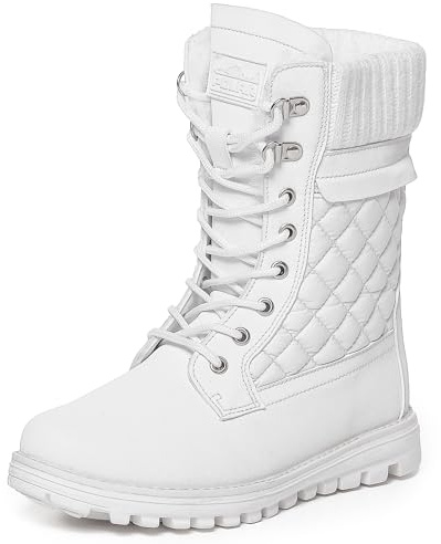 Polar Damen Schneestiefel – Mit Memory Foam, Außentasche & Innenreißverschluss – Wasserdicht, Warm & Rutschfest – Robuste Gummisohle mit Tiefem Profil