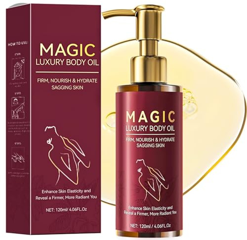 Magic Body Firming Oil, 120ML, After Shower Body Oil for Women, Glow Remedy Oil, Tighten, Hydrate Nourish Dry Skin, MagicOil for Sagging Skin, Full Body, Non-Greasy Luxury SPA Gifts, Natural Vegan