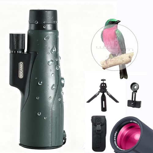 Monokular 12x56ED mit Entfernungsmesser Teleskop IPX7 Stickstoffgefüllt Wasserdicht, 21MM Okular,BAK4 Prisma & FMC-Linse, Nachtsicht für Erkundungen Vogelbeobachtung, Jagen, Wandern, Konzert