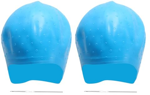 Alipis Bonnet À Mèches Réutilisable Avec Crochets Casquettes De Coloration Des Cheveux En Silicone 2 Pièces Protection Du Front Pour Teinture Capillaire À La Maison Et En Salon
