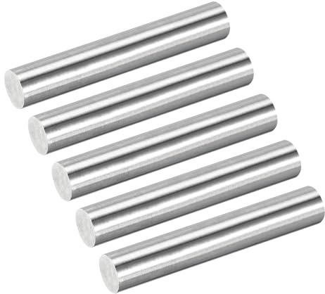 QUARKZMAN 5 Stück 304 Edelstahlstangen 12mm x 102mm Drehmaschinen Material | Metall Vollschaft Rundstangen, Für Modellflugzeuge Autos Schiffe, DIY Basteln Metallbearbeitung