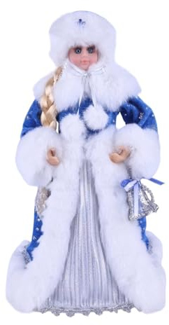 predolo Weihnachtsfigur Weihnachts Puppe Schneemädchen Dekofigur Geschenk Desktop Ornament aus Pp Und Stoff für Wohnzimmer Schreibtisch Weihnachten 30cm