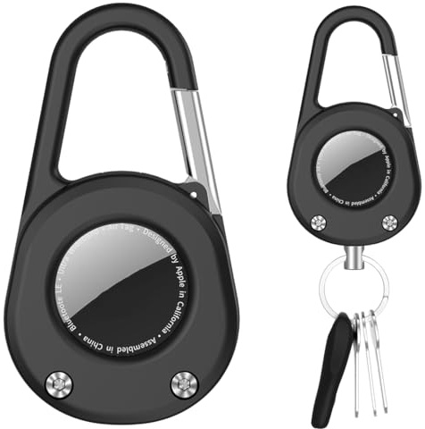 Portachiavi per AirTag impermeabile con moschettone, Custodia compatibile con Apple AirTag, Porta per bagaglio, zaino, bambini, collare cane, cover Air Tag in PC spesso e rigido antiurto e antigraffio