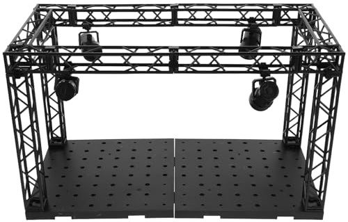 HONITANO Vitrine für Actionfiguren mit Siebenfarbiger LED Projektionsbeleuchtung Tischaufbewahrungsbox aus Robustem Material Organizer für Schreibtisch und Bastelarbeiten