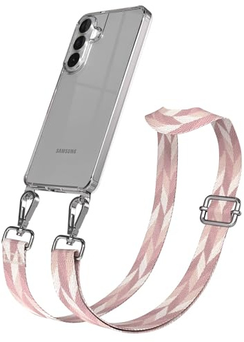 EAZY CASE Handykette - Verstellbares Taschenband kompatibel mit Galaxy S26 Plus, Schulterriemen, Handykordel mit Silikon Hülle, Umhängetasche, Rosa Mix Silber