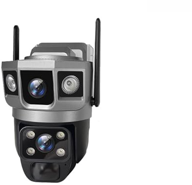 JVDDI Telecamera Solare WiFi da 2 MP, Doppia Lente, Impermeabile, for Esterni, con Video sorveglianza Wireless, Batteria, rilevamento del Movimento PIR, Telecamera IP di Sicurezza(Camera No Card)
