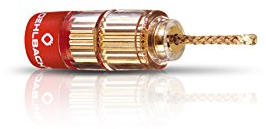 Oehlbach Solution Banana-Flex - Flexible Bananenstecker für Kabel bis 6mm² - Perfekt zur Verjüngung größerer Querschnitte - 4 Stück - Gold