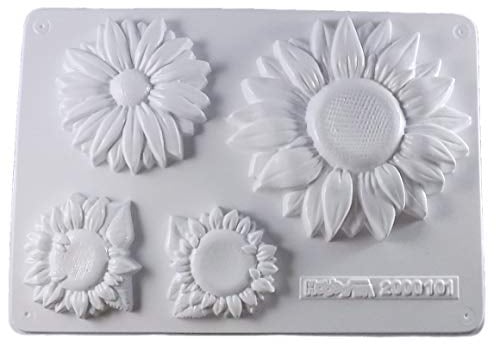 Hobbyfun Gietvorm zonnebloemen 4 bloemen maat 6-12,5 cm